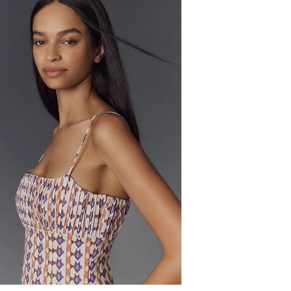 Anthropologie The Ophelia Sleeveless Linen Slim Mini Dress by Maeve 14 purple - Picture 2 of 7